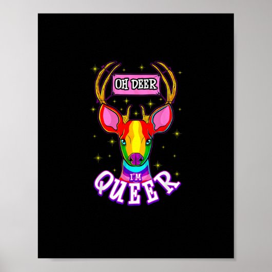 Poster Oh Deer Queer Pride Month Celebration Gift  (Devant)
