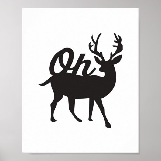 Poster Oh Deer Retro Classic Vibe (Devant)