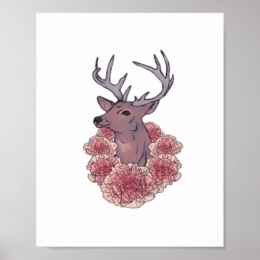 Poster Oh Deer Trendy Minimal Aesthetic  (Devant)