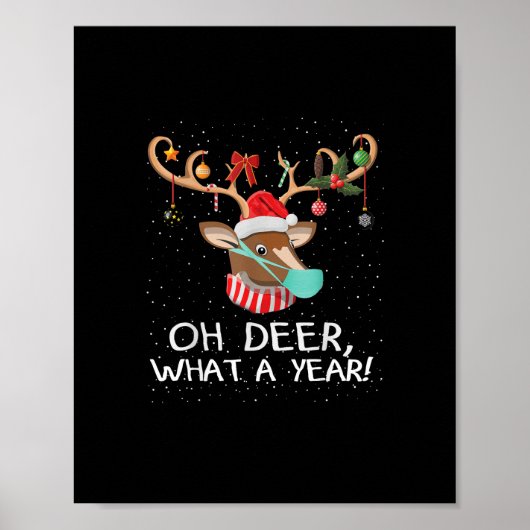 Poster Oh Deer What a Year Christmas Family Style  (Devant)