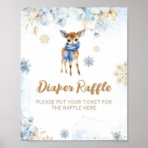 Poster Oh Deer Winter Baby Boy Douche Lisse
