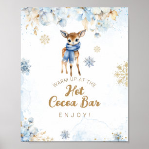 Poster Oh Deer Winter Baby Boy Shower Cocoa Bar