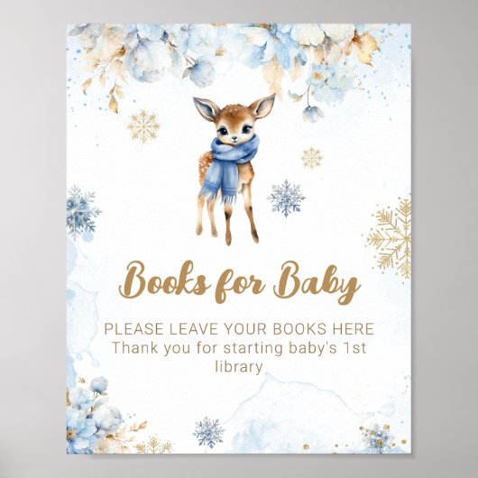 Poster Oh Deer Winter Baby Boy Shoy Books (Devant)