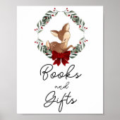 Poster Oh Deer Winter Greenery Livres et cadeaux pour béb (Devant)