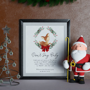 Poster Oh Deer Winter Greenery Ne dites pas Baby Game