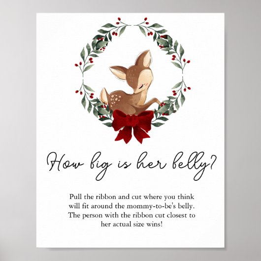 Poster Oh Deer Winter Greenery Quelle est la taille de so (Devant)