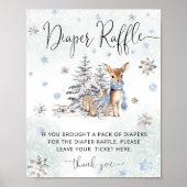 Poster Oh Deer Woodland Animaux Hiver Diaper Raffle (Devant)