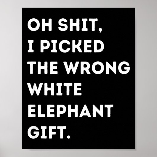 Poster Oh Funny White Elephant For Adults Under 15 20 (Devant)