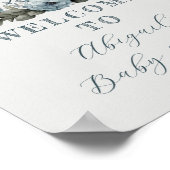 Poster Oh garçon lapin lapin bleu Floral Baby shower de c (Coin)