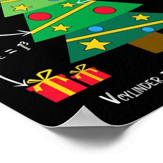 Poster Oh geometree fun noël arbre géométrie mathématique (Coin)