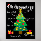 Poster Oh geometree fun noël arbre géométrie mathématique (Devant)