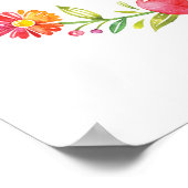 Poster Oh Happy Day imprimé d'affiche fleurie colorée (Coin)