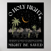 Poster Oh Holy Night Jesus Nativity Scene Religious Merry (Devant)