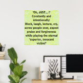 Poster "Oh, JUSTE... !" Constamment et intentionnellement (Bureau à domicile)