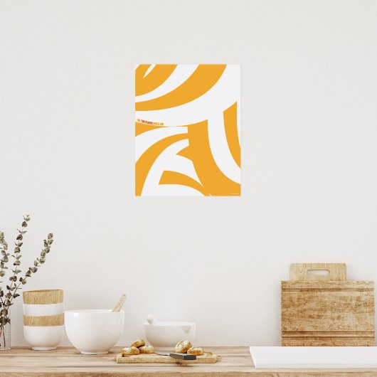 Poster Oh, Les Endroits Où Tu Vas Aller ! Orange Swirls (Cuisine)