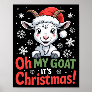 Poster Oh Ma Chèvre C'est Noël Dessin Animé Ferme Animal