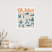 Poster Oh, Paris ! | Typographie urbaine (Cuisine)