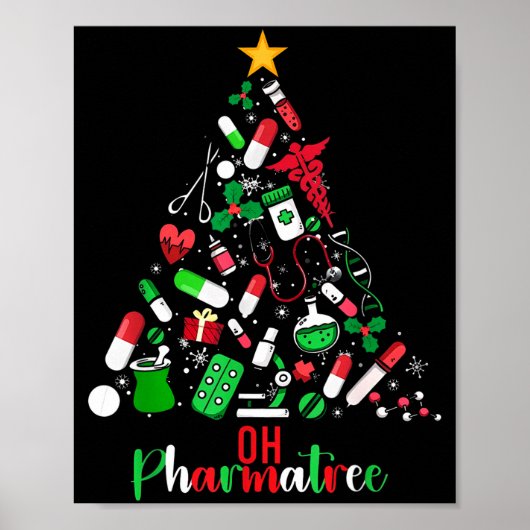Poster Oh Pharmatree Pharmacy Christmas Pharmacist Tech M (Devant)