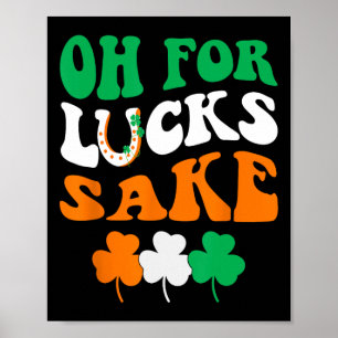 Poster Oh Pour De La Chance Groovy Shamrock Trèfle Saint-