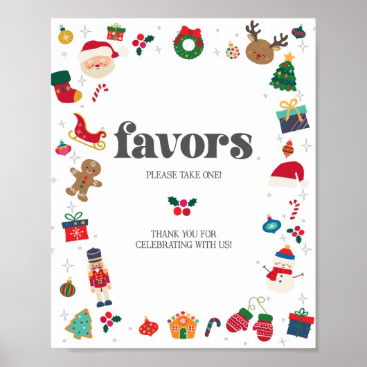 Poster Oh Quel Amusant hiver Faveurs Noël Signe (Devant)