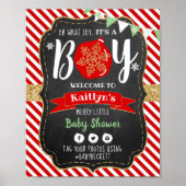 Poster "Oh quelle joie, c'est un garçon !" Baby shower de (Devant)