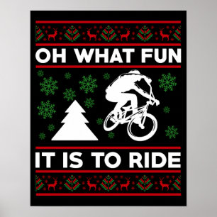 Poster Oh Quelle Joie De Faire Du Vélo Noël