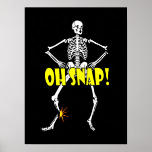 Poster Oh rupture, Halloween squelettique drôle