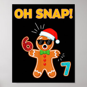 Poster Oh Snap 67 Six Seven Mème Homme Pain d'épice Drôle