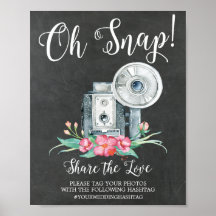 Oh Snap Caméra Vintage Hashtag Mariage