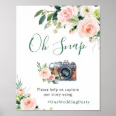 Poster Oh Snap Elegant Blush Flowers rose Mariage (Devant)