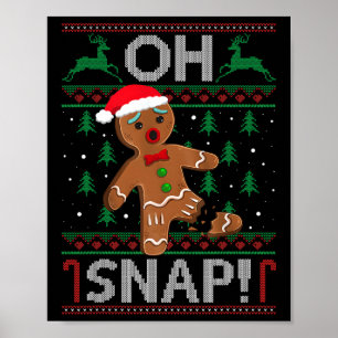 Poster Oh Snap Gingerbread Homme Noël Funky Cookie Bak