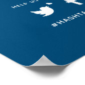Poster Oh snap hashtag mariage simple bleu blanc (Coin)
