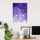 Poster Oh snap hashtag mariage violet art moderne (Bureau à domicile)