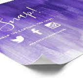 Poster Oh snap hashtag mariage violet art moderne (Coin)