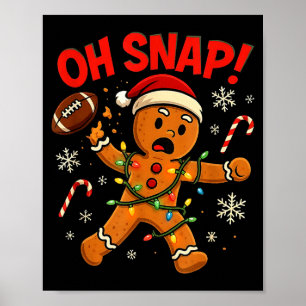 Poster Oh Snap Noël Pain d'épice Drôle Football Lumière
