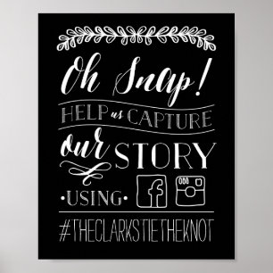 Poster Oh, Snap ! Panneau Mariage Hashtag