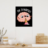 Poster Oh Synapse Funny Cerveau Pun Dark BG (Cuisine)