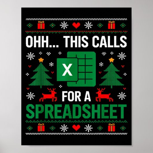 Poster Oh This Calls For A Spreadsheet Christmas  (Devant)