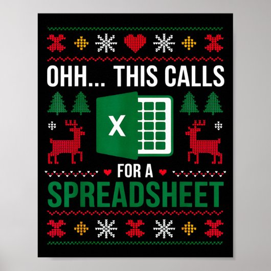 Poster Oh This Calls For A Spreadsheet Christmas (Devant)