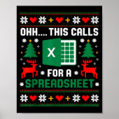 Poster Oh This Calls For A Spreadsheet Christmas Santa Ex (Devant)