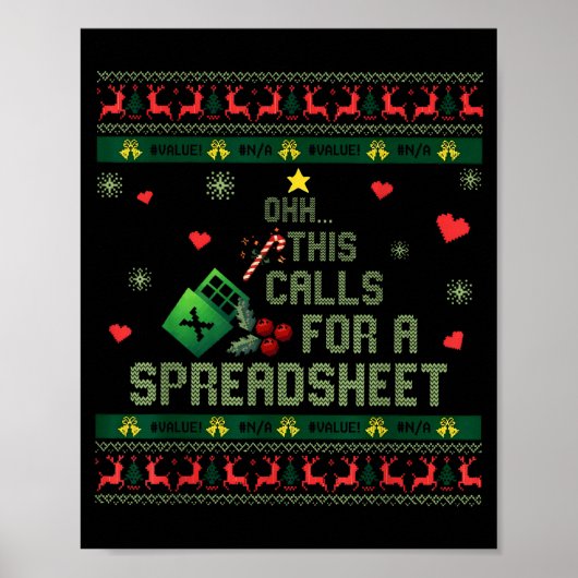 Poster Oh This Calls For A Spreadsheet Christmas Sweater  (Devant)