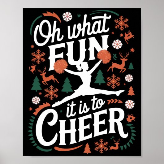 Poster Oh What Fun It Is To Cheer Ugly Cheerleading Xmas (Devant)