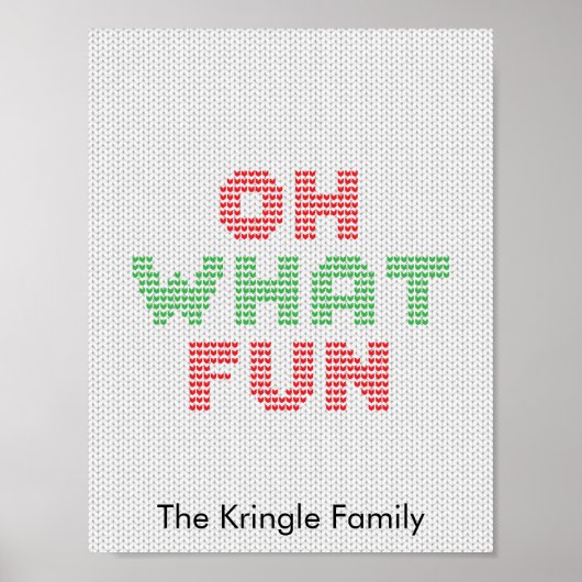 Poster Oh What Fun Typographie Sweat de Noël (Devant)