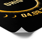 Poster Ohio 2024 Total Éclipse Solaire (Coin)