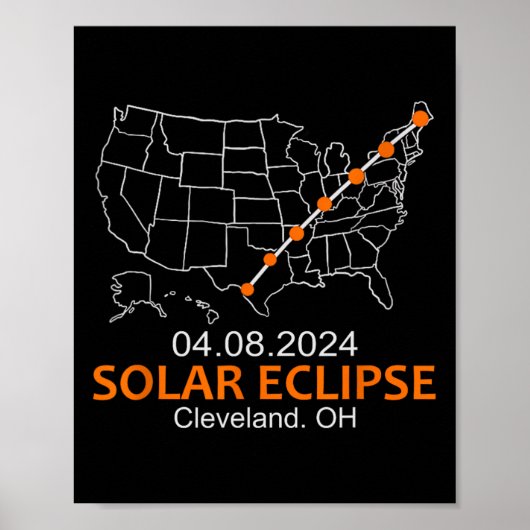 Poster Ohio 2024 Total Éclipse Solaire (Devant)