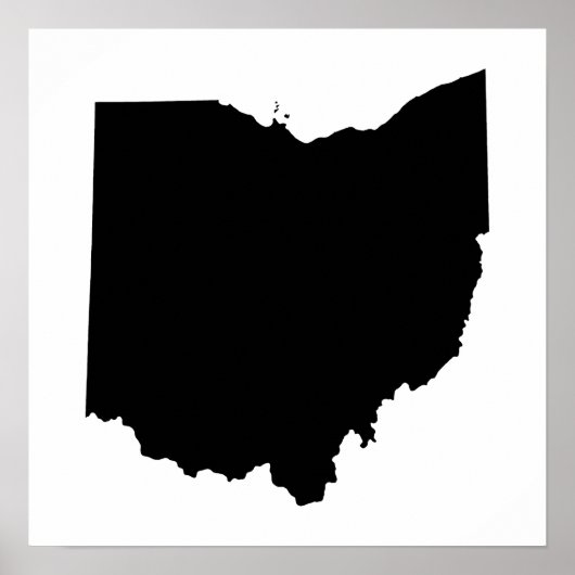 Poster Ohio en noir et blanc (Devant)