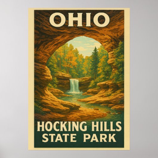 Poster Ohio Hocking Hills State Park V01 (Devant)