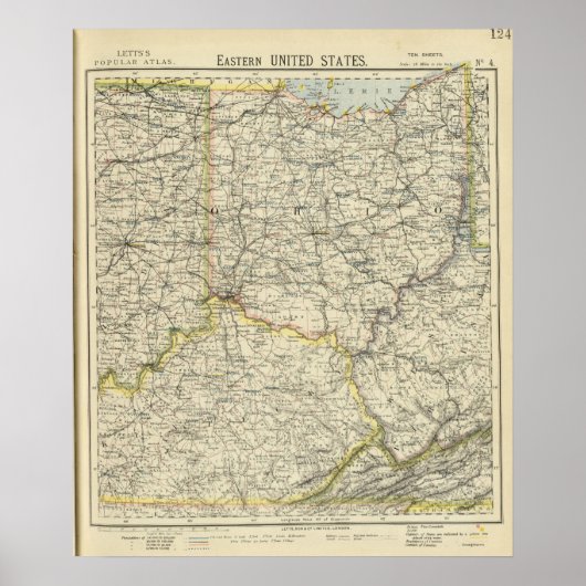 Poster Ohio, Indiana, Kentucky, Virginie-Occidentale (Devant)