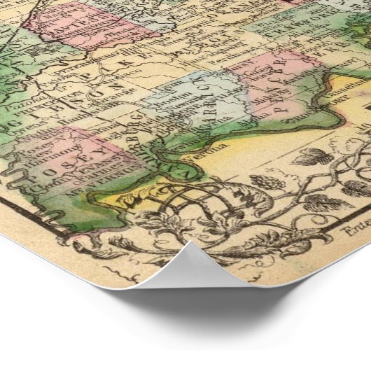 Poster Ohio, Indiana Map par Mitchell (Coin)