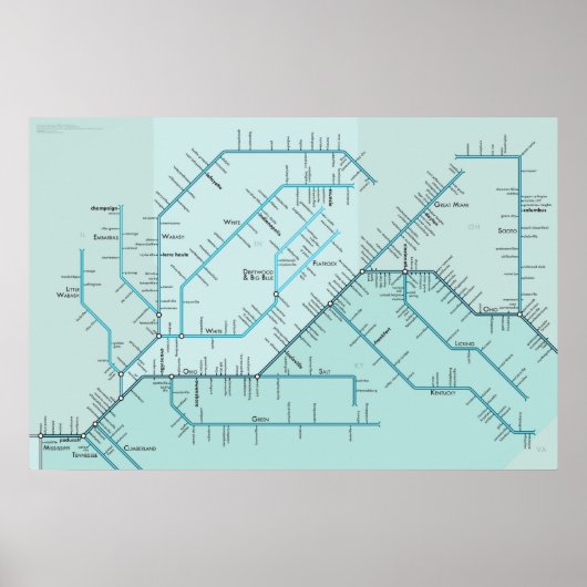 Poster Ohio inférieur 30 po x 20 po (Devant)